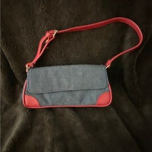 Vintage Liz Claiborne Denim Baguette Bag